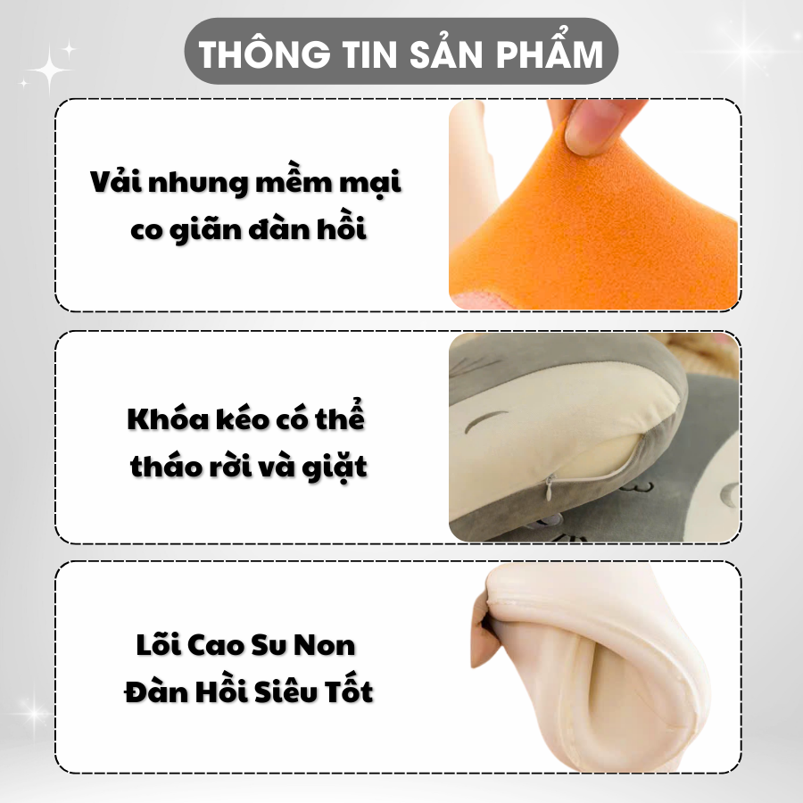 Mô tả Gối Cao Su Non Cao Cấp Dùng Gối Đầu Đệm Ngồi Tựa Lưng Hỗ Trợ Đau Vai Gáy Cho Văn Phòng Gối Ngủ êm Mềm Vỏ Gối Dễ Thương - 5