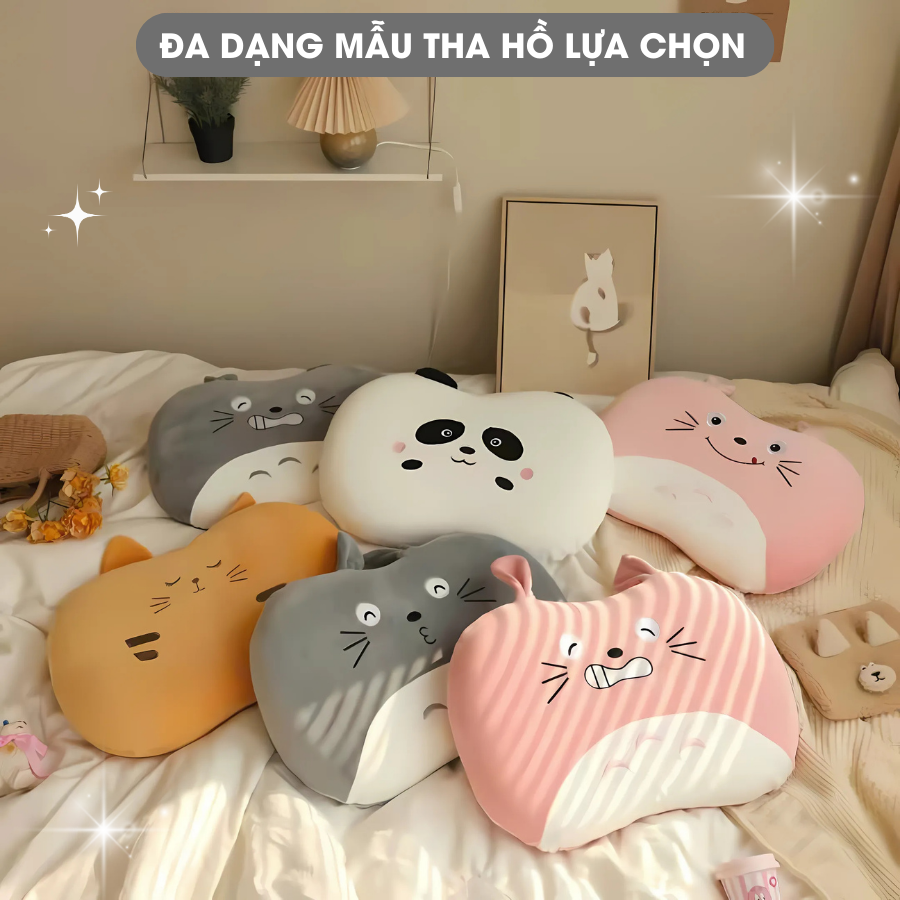 Mô tả Gối Cao Su Non Cao Cấp Dùng Gối Đầu Đệm Ngồi Tựa Lưng Hỗ Trợ Đau Vai Gáy Cho Văn Phòng Gối Ngủ êm Mềm Vỏ Gối Dễ Thương - 8