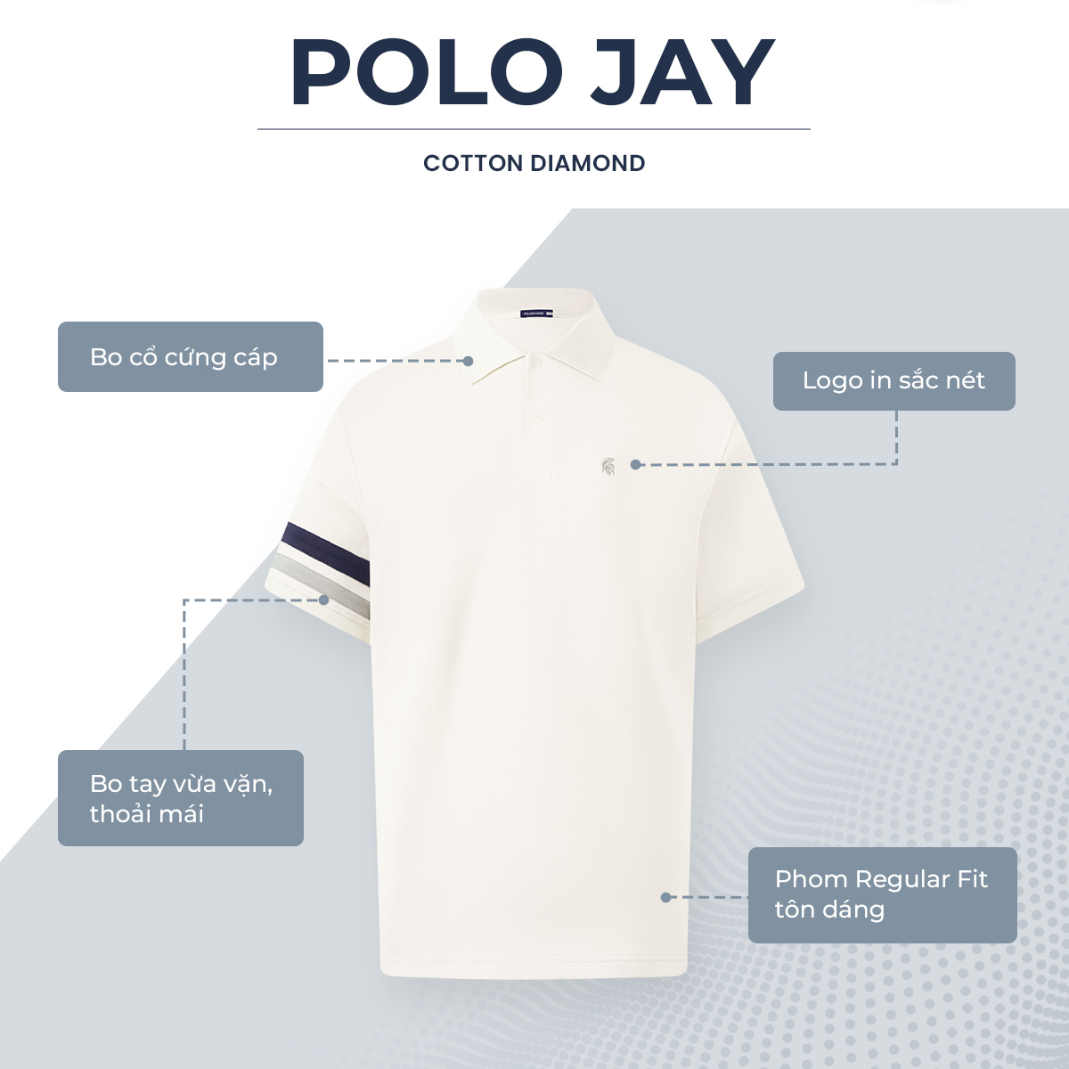 Mô tả Áo polo nam cao cấp JAY, BST SÁNH ĐÔI, vải cá sấu cotton interlock, thanh lịch, sang trọng - POLOMANOR - 2