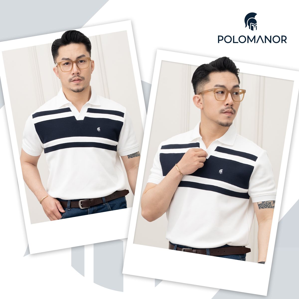 Mô tả Áo polo nam cao cấp DAVID, BST SÁNH ĐÔI, vải cá sấu cotton interlock, thanh lịch, sang trọng - POLOMANOR - 1
