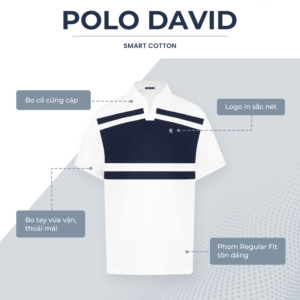 Mô tả Áo polo nam cao cấp DAVID, BST SÁNH ĐÔI, vải cá sấu cotton interlock, thanh lịch, sang trọng - POLOMANOR - 2