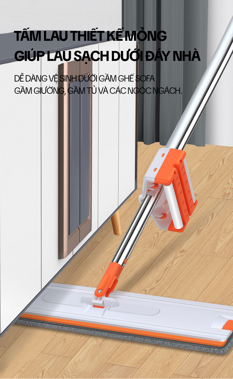 Mô tả Cây Lau Nhà Tự Vắt KITIMOP WHITE 42CM – Chổi Lau Nhà Tự Vắt Thông Minh Xoay 360 Độ, Lau Sàn Làm Sạch - 8