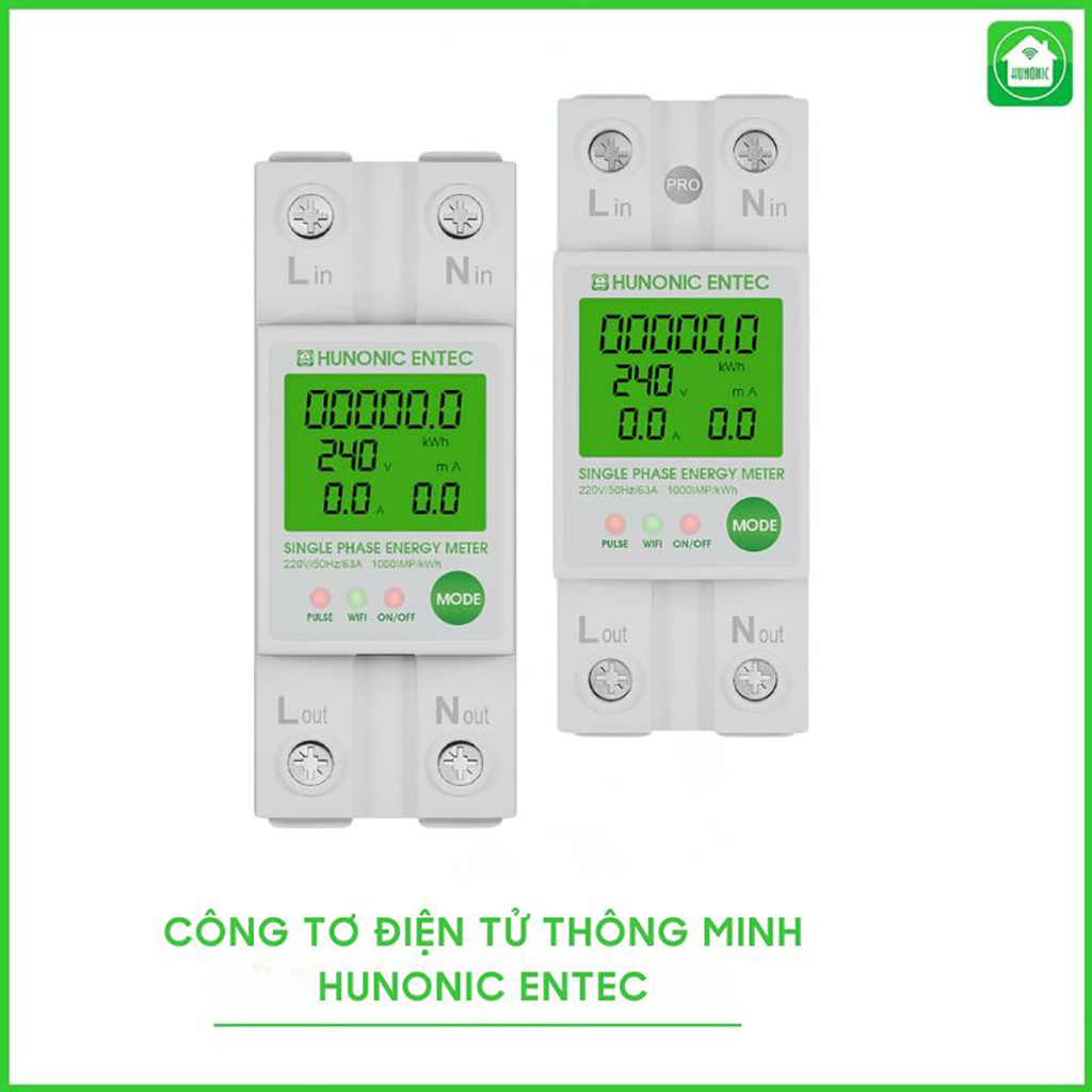 Mô tả Công Tơ Điện Tử Wifi Hunonic Entec, Giám Sát, Đóng Cắt, Đo Điện Năng Tiêu Thụ Từ Xa Qua Điện Thoại - HNCTD - 5