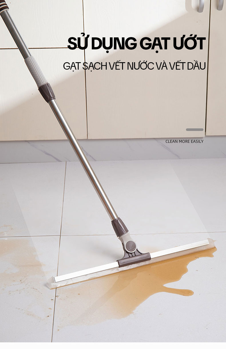 Mô tả Cây Gạt Nước Sàn Nhà KITIMOP G50 - Chổi Gạt Nước Silicon, Cây Quét Đẩy Nước Nhà Tắm, Nhà Vệ Sinh - 3