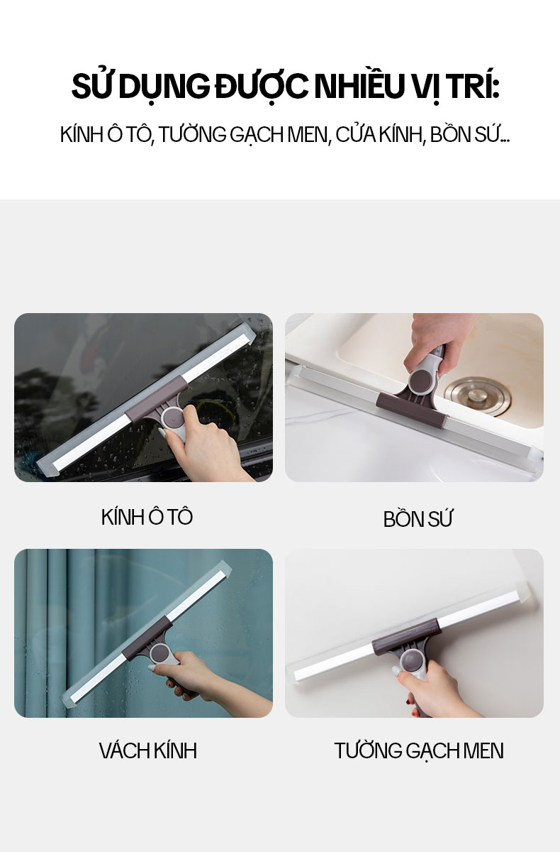 Mô tả Cây Gạt Nước Sàn Nhà KITIMOP G50 - Chổi Gạt Nước Silicon, Cây Quét Đẩy Nước Nhà Tắm, Nhà Vệ Sinh - 9