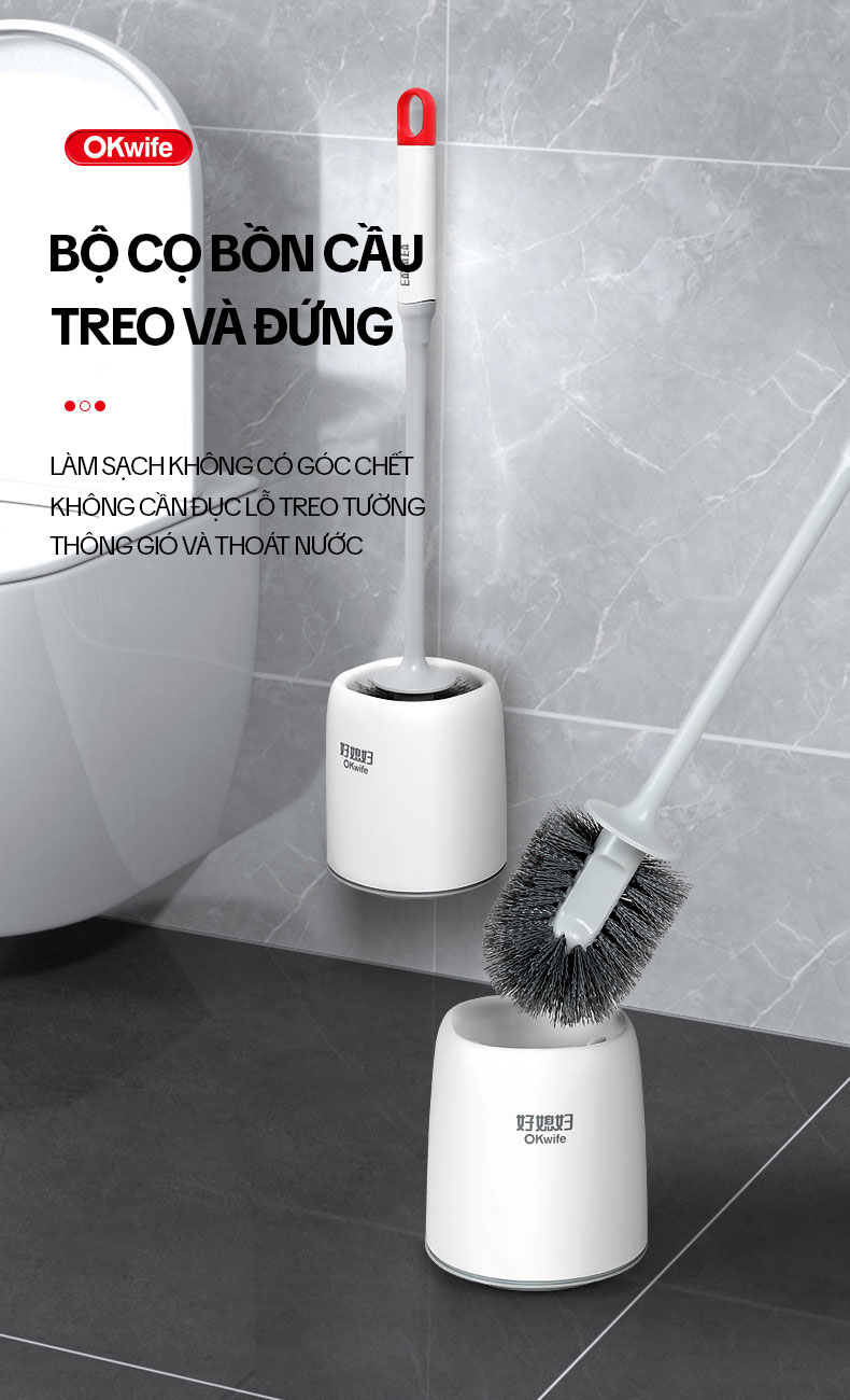 Mô tả Chổi Cọ Bồn Cầu Có Cốc Đựng OKwife AGW-5749 - Cây Chà Bồn Cầu, Cọ Toilet Thông Minh, Bàn Chải Chà Bồn Cầu, Nhà Vệ Sinh - 1