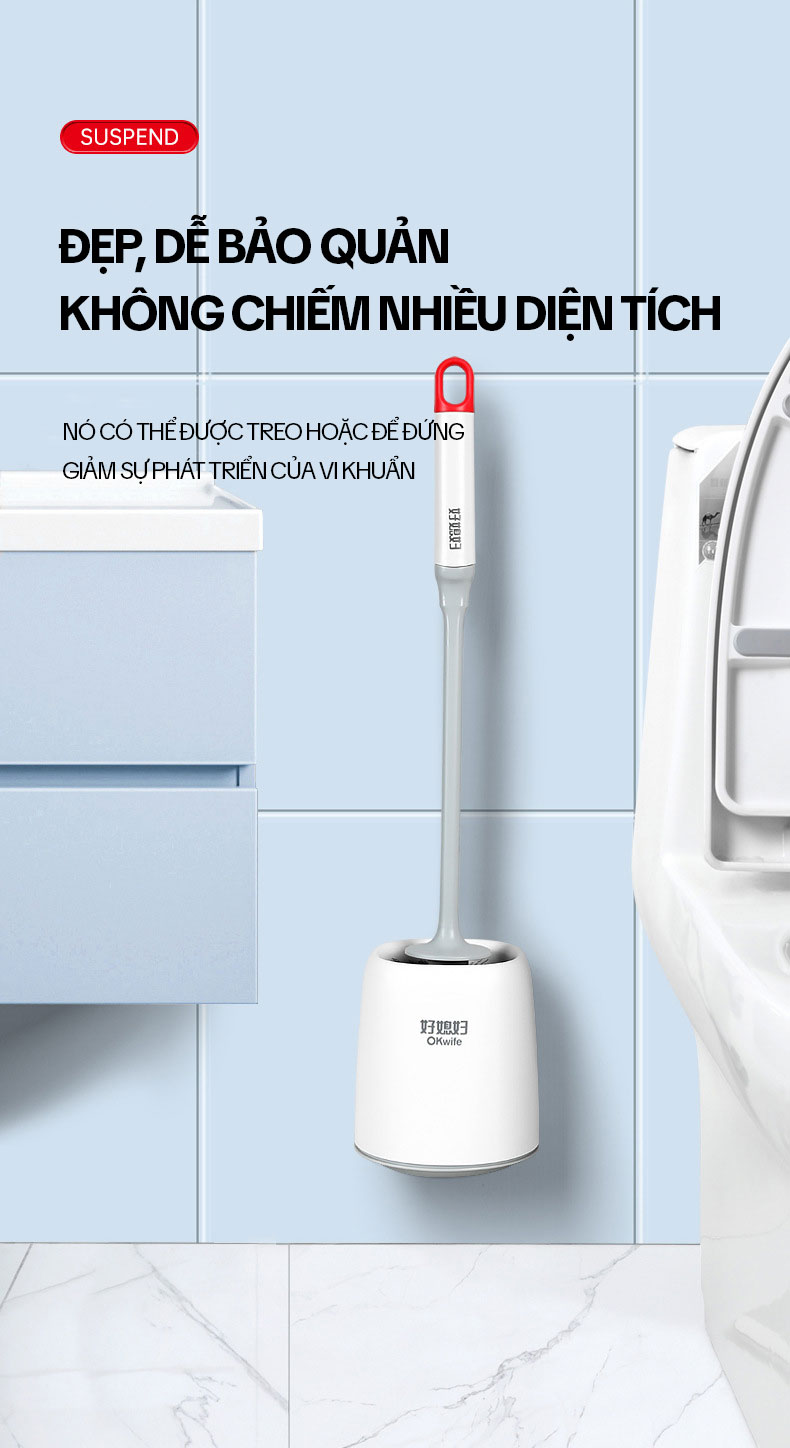 Mô tả Chổi Cọ Bồn Cầu Có Cốc Đựng OKwife AGW-5749 - Cây Chà Bồn Cầu, Cọ Toilet Thông Minh, Bàn Chải Chà Bồn Cầu, Nhà Vệ Sinh - 9
