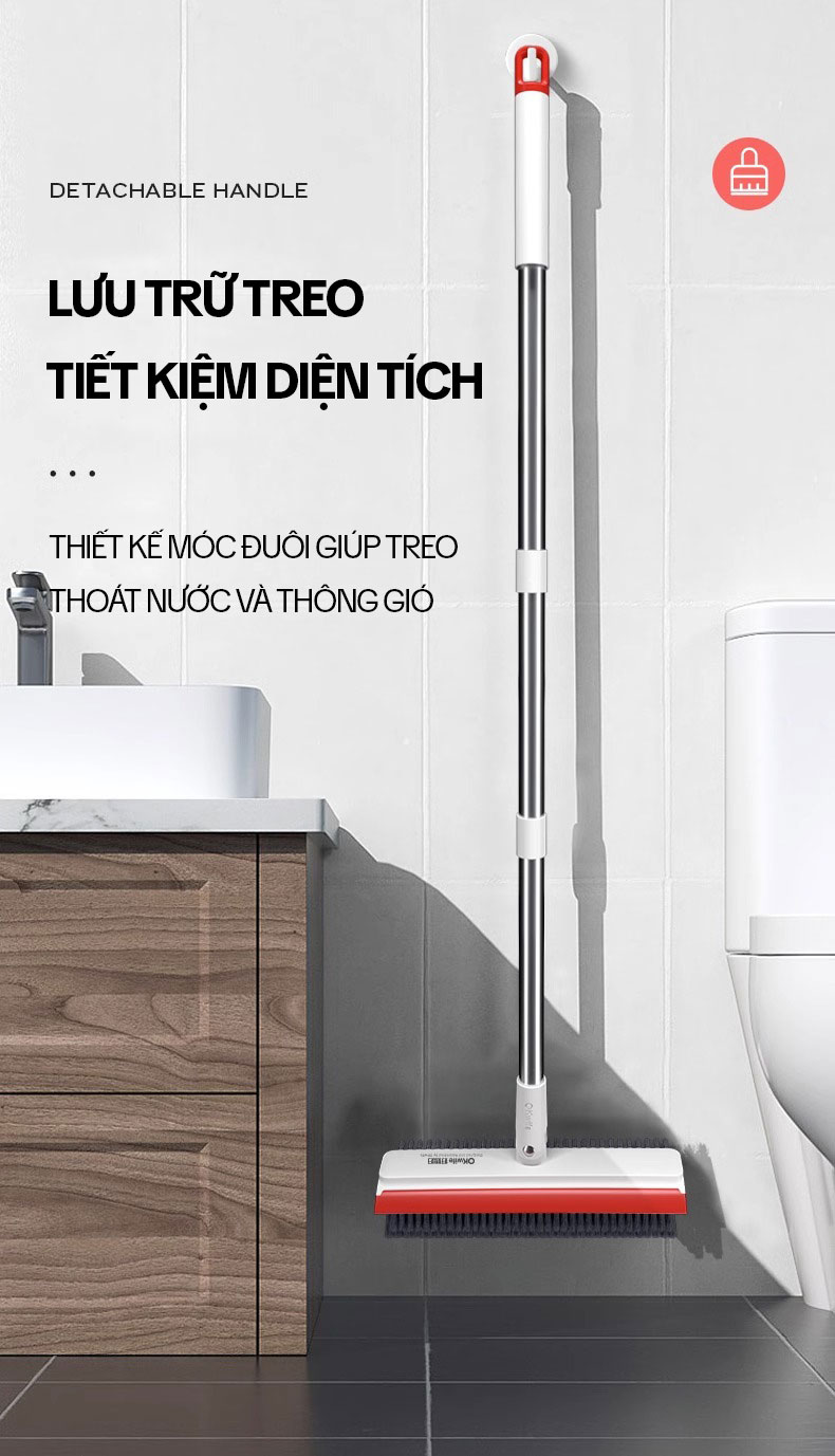 Mô tả Cây Chà Sàn Nhà Tắm OKwife AGW-3458 - Chổi Chà Sàn Và Gạt Nước 3 Trong 1, Chổi Cọ Nhà Vệ Sinh Thông Minh - 11