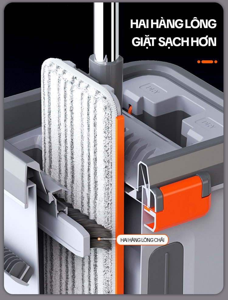 Mô tả Bộ Cây Lau Nhà KITIMOP SM33 PRO - Thùng Lau Nhà Tự Vắt Thông Minh, Chổi Lau Nhà Xoay 360 Độ, Lau Sàn Làm Sạch - 6