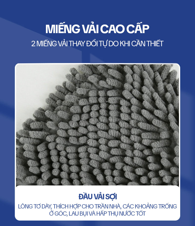 Mô tả Cây Lau Trần Nhà KITIMOP A3 - Chổi Lau Tường Nhà Thông Minh, Cây Lau Nhà, Lau Kính Đa Năng - 9