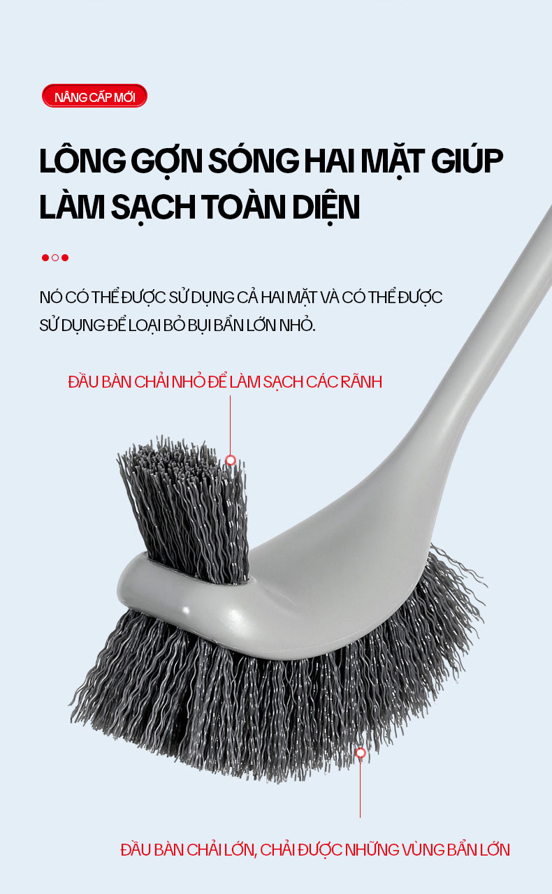 Mô tả Chổi Cọ Bồn Cầu 2 Mặt OKwife AGW-5746 - Cây Chà Bồn Cầu, Cọ Toilet Thông Minh, Bàn Chải Chà Bồn Cầu, Nhà Vệ Sinh - 2