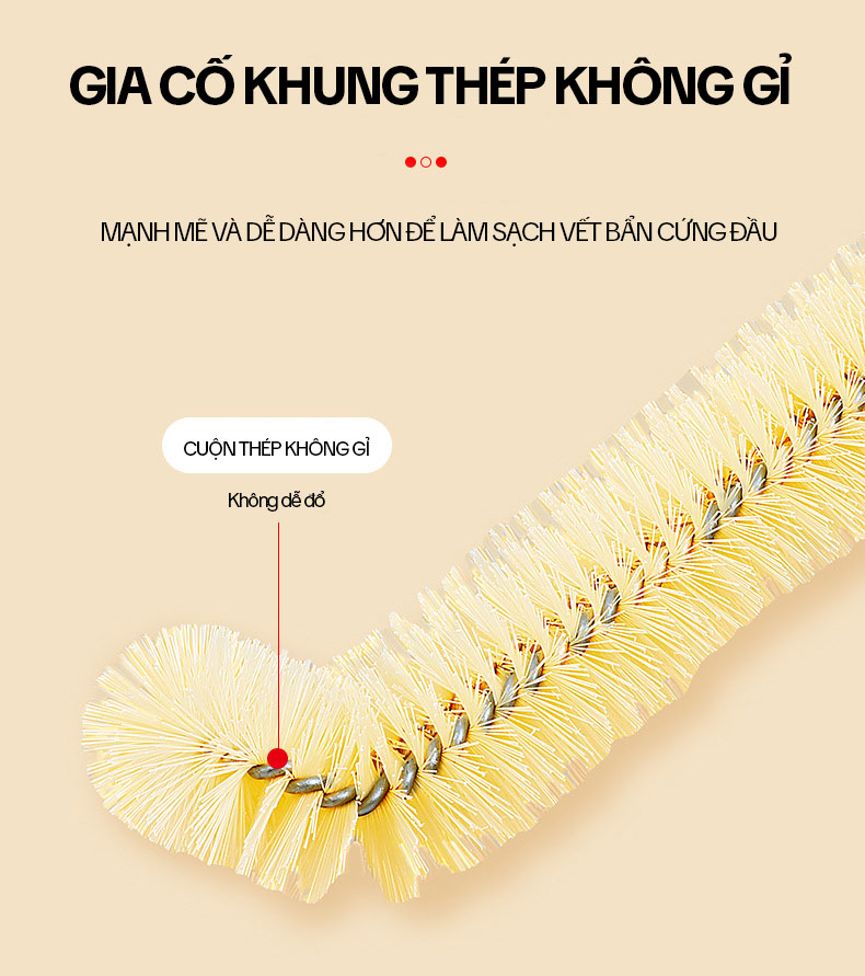 Mô tả Cây Cọ Bình Rửa Ly OKwife - Chổi Cọ Rửa Bình Sữa, Bình Giữ Nhiệt, Bình Nước Thể Thao Dài 33.5cm - 6
