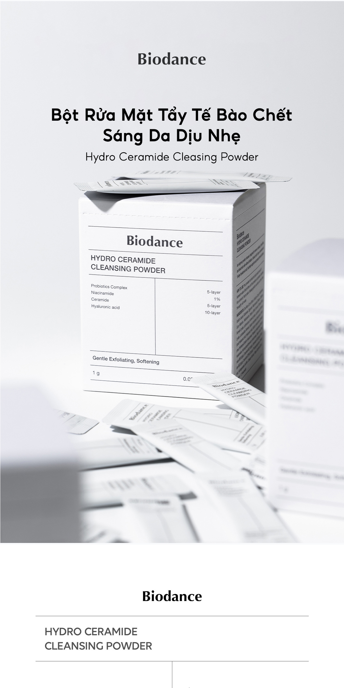 Mô tả BIODANCE Bột Rửa Mặt Tẩy Tế Bào Chết Sáng Da Dịu Nhẹ Hydro Ceramide Cleansing Power 30g - 1