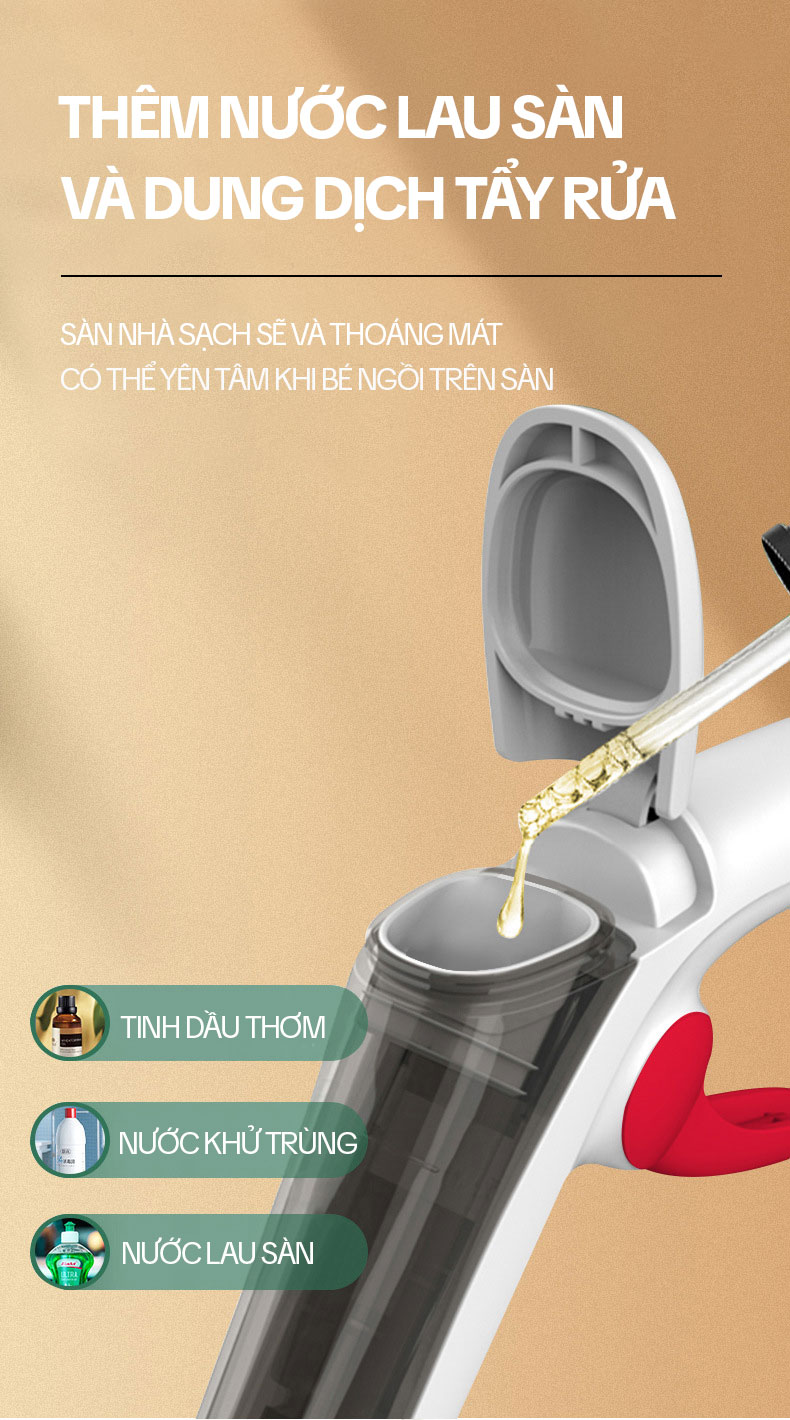 Mô tả Cây Lau Nhà Phun Sương Tự Vắt OKwife HD-7530 - Chổi Lau Nhà Tự Vắt Thông Minh Xoay 360 Độ, Lau Sàn Làm Sạch - 7