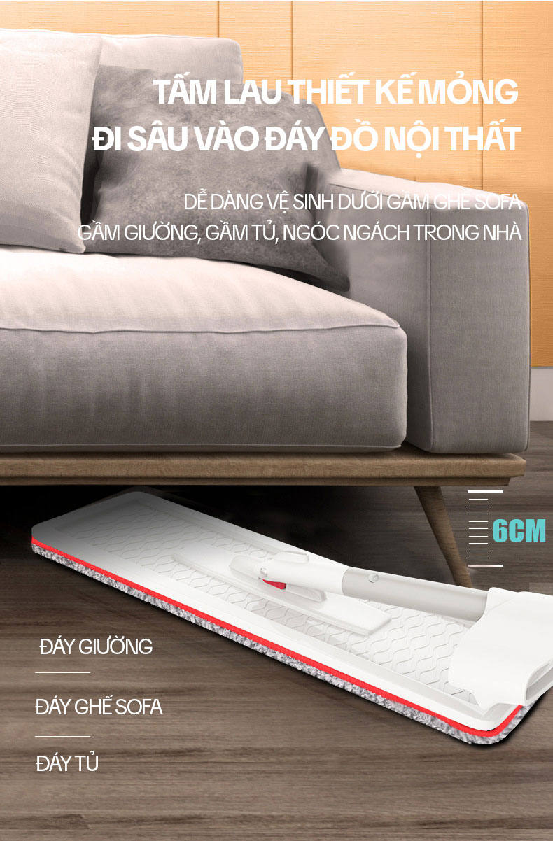 Mô tả Cây Lau Nhà Phun Sương Tự Vắt OKwife HD-7530 - Chổi Lau Nhà Tự Vắt Thông Minh Xoay 360 Độ, Lau Sàn Làm Sạch - 9
