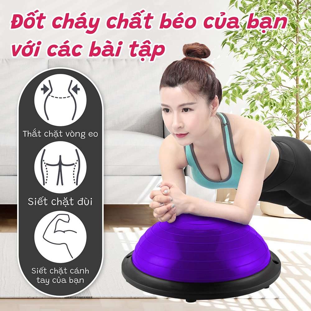 Mô tả BG Bóng tập YOGA bóng tập thể lực thăng bằng BALL BALANCE Bosu-ĐƯỜNG KÍNH: 58CM - 5