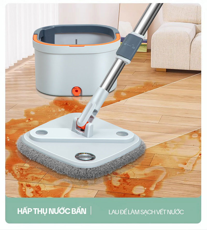 Mô tả Bộ Cây Lau Nhà Tách Nước Bẩn KITIMOP N08 PRO - Thùng Lau Nhà Tự Vắt Thông Minh, Chổi Lau Nhà 360 Độ, Lau Sàn Làm Sạch - 10