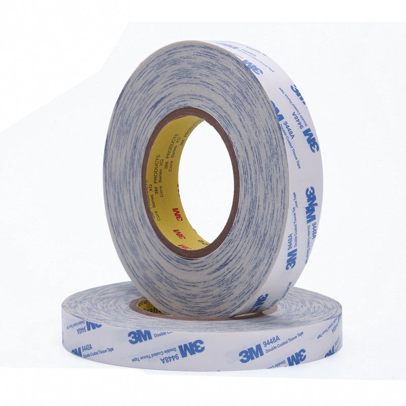 Mô tả Băng keo 2 mặt mỏng 3M™ Double Coated Tissue Tape 9448A - nhiều size - Trắng xanh - 1