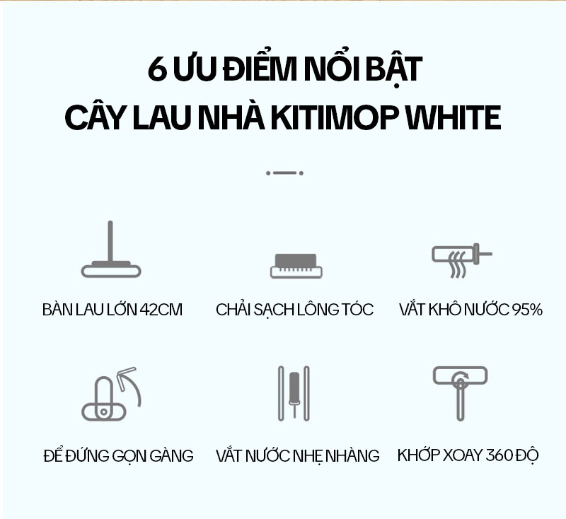 Bàn lau xoay 360 độ Kitimop