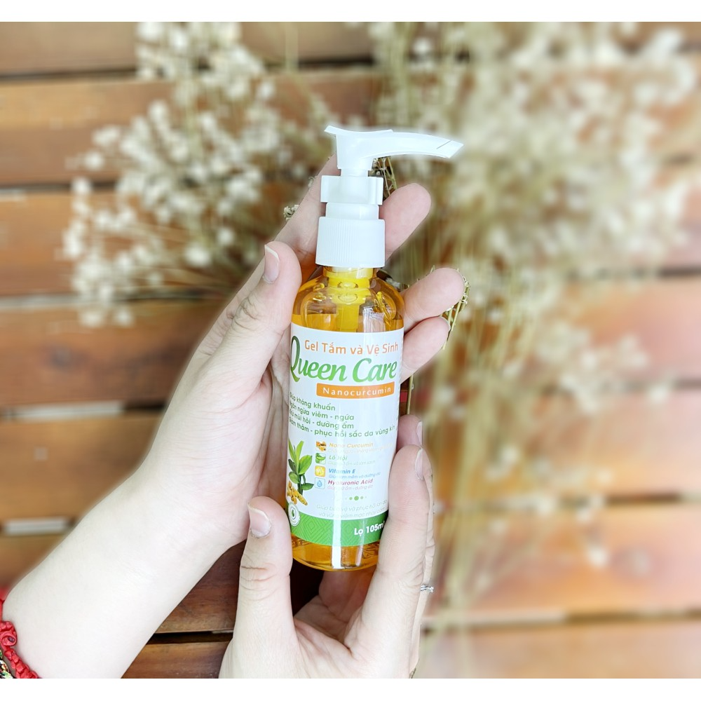 Mô tả Dung dịch vệ sinh phụ nữ gel nano nghệ tươi Queen Care dung tích 105ml - Giảm nấm ngứa, mùi hôi - 1
