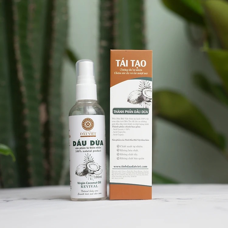 Mô tả Dầu dừa dưỡng tóc ép lạnh Đất Việt dung tích 100ml - Dưỡng tóc, dưỡng mi, an toàn cho bé sơ sinh - 1