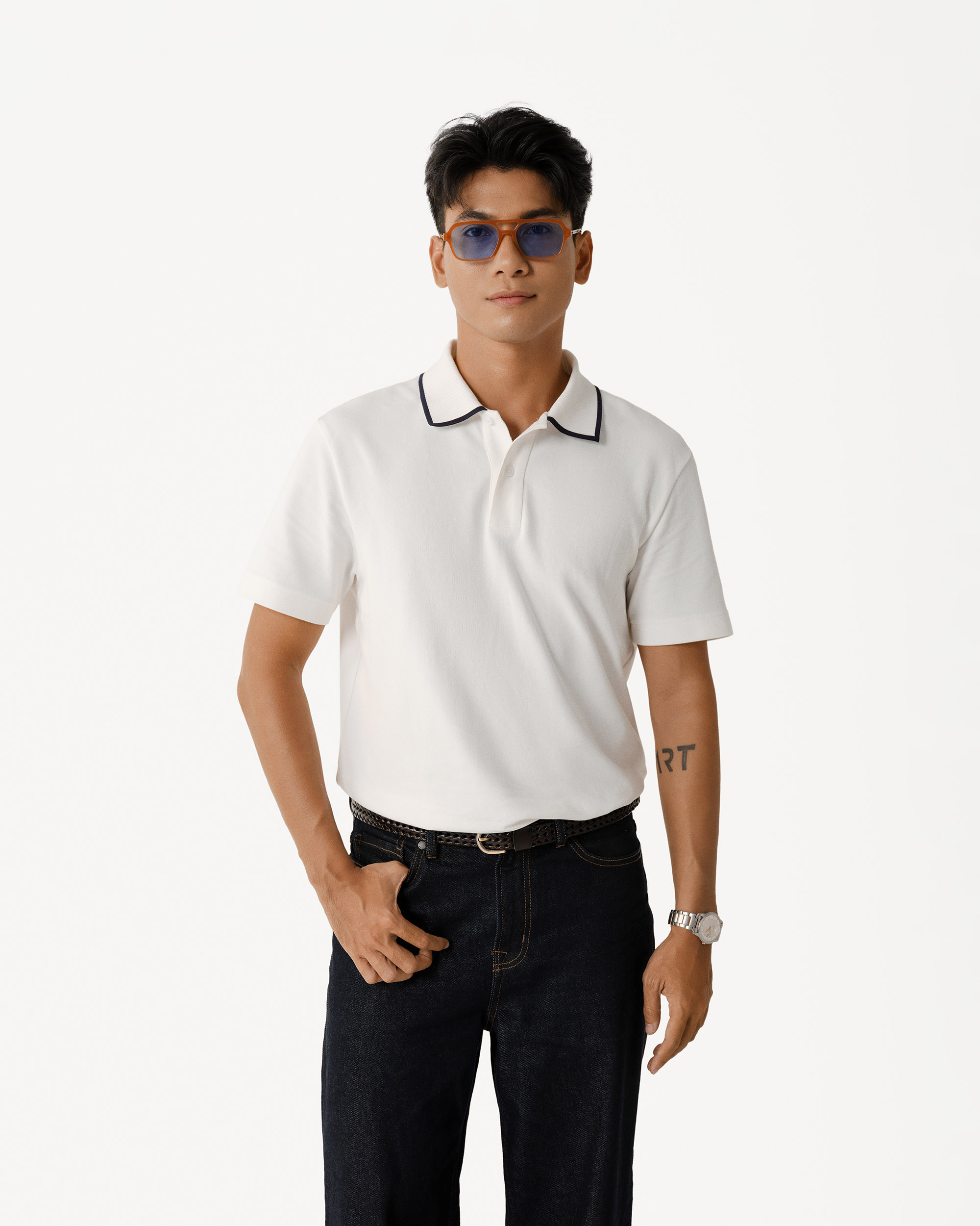 Mô tả Áo Polo Ngắn Tay Vải S.Café Phối Cổ Form Fitted - Routine 10S25POL004 - 5
