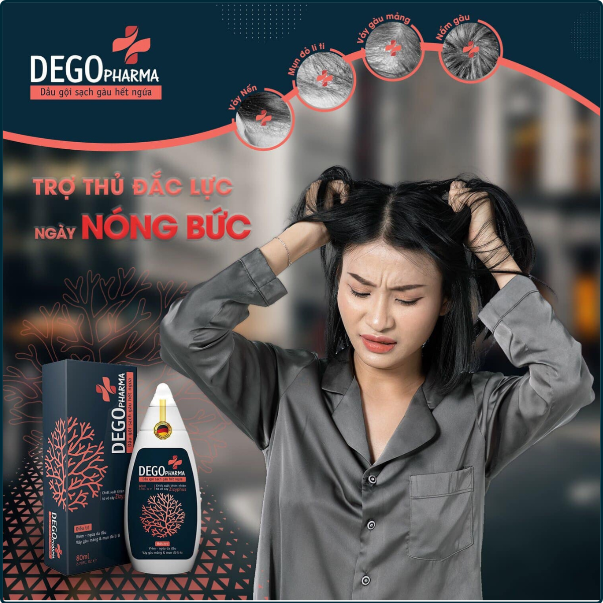Mô tả Dầu Gội Sạch Gàu Nấm DEGO PHARMA 80ml Dứt Điểm Gàu Ngứa & Nấm Da Đầu Sau 1 Tuần - 3