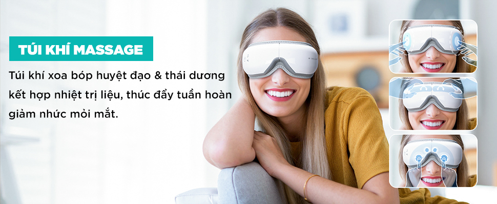 Mô tả Máy Massage Mắt Cao Cấp KINGTECH KY-925 Mát xa Túi Khí Kèm Nhiệt, Tích Hợp Bluetooth - Chính Hãng - 7