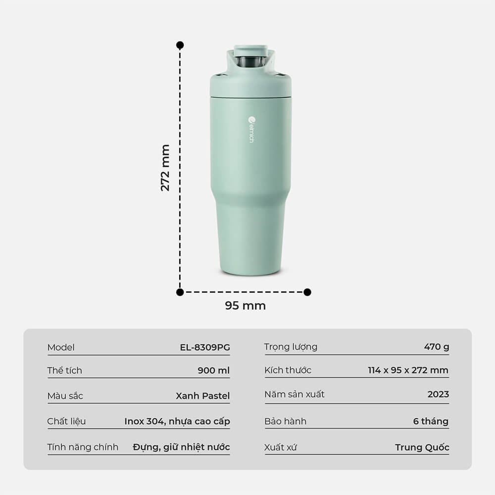 Mô tả Cốc giữ nhiệt inox 304 Elmich EL8309 dung tích 900ml - 9