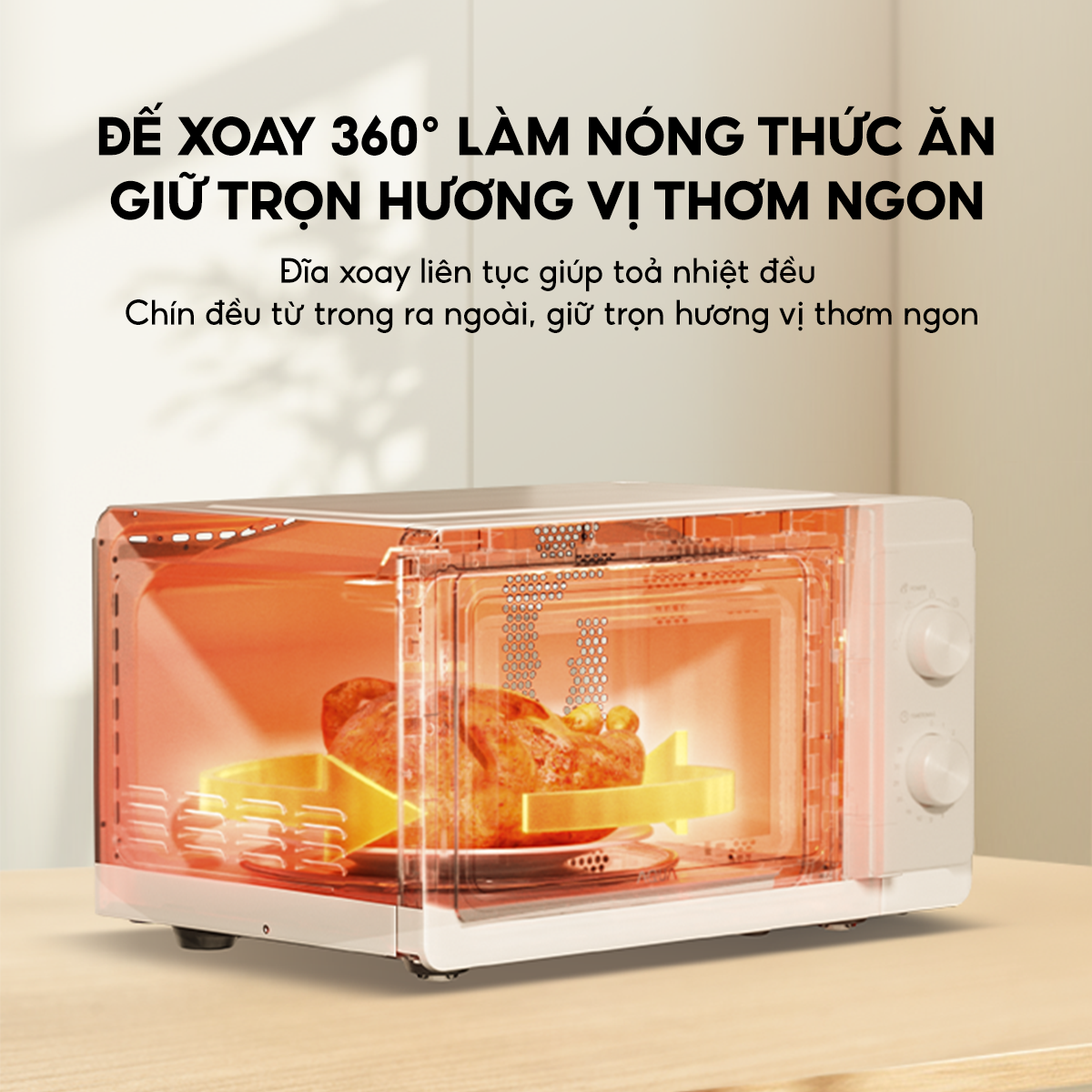 Mô tả Lò vi sóng AQUA MWM2001R 20L công nghệ mới tiết kiệm điện, đĩa xoay tháo rời dễ vệ sinh - 3