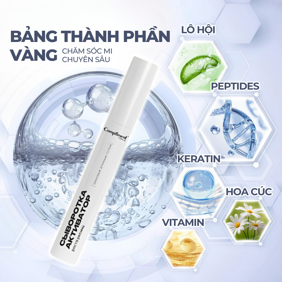 Mô tả Dưỡng Mi Compliment Chính Hãng - Chuốt Mi Dày Và Dài Chắc Khỏe, Mọc Siêu Nhanh 12ml - 3