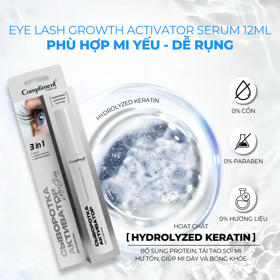 Mô tả Dưỡng Mi Compliment Chính Hãng - Chuốt Mi Dày Và Dài Chắc Khỏe, Mọc Siêu Nhanh 12ml - 4