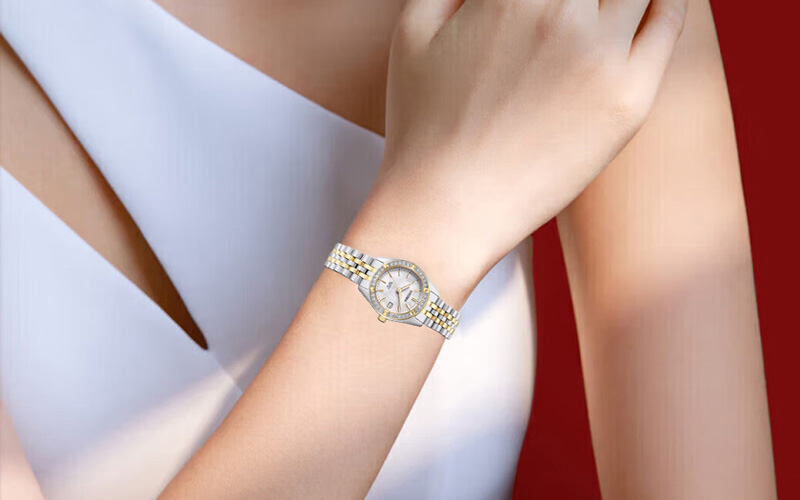 Mô tả Đồng Hồ Nữ Citizen Pin-Quartz Đính Đá Swarovski Dây Thép Không Gỉ EU6064-54D - Mặt Xà Cừ (26mm) - 1