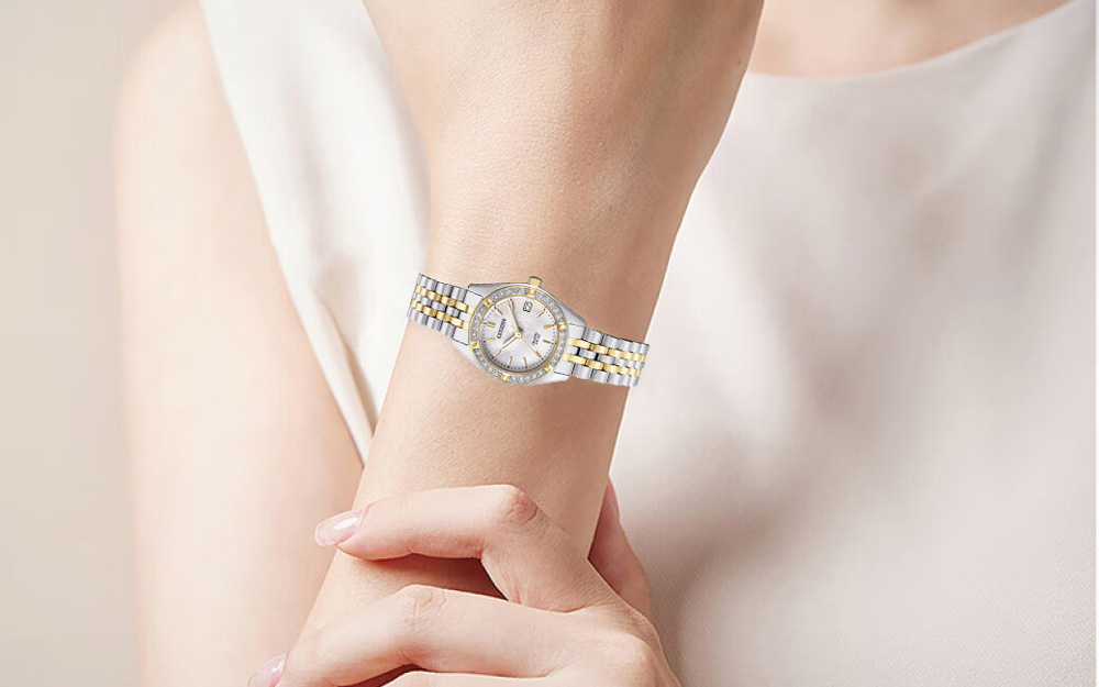 Mô tả Đồng Hồ Nữ Citizen Pin-Quartz Đính Đá Swarovski Dây Thép Không Gỉ EU6064-54D - Mặt Xà Cừ (26mm) - 2