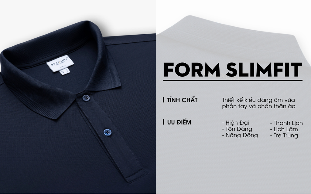 Mô tả Áo Polo BILUXURY 9APCB542 Chất Sợi DTY Cao Cấp, Co Giãn Mềm Mại Chống Xù, Chống Tia Cực Tím - 5