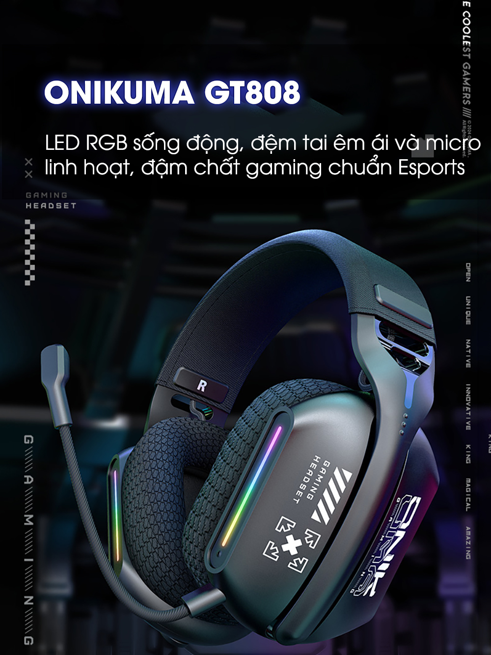 Tai nghe chụp tai không dây SIDOTECH ONIKUMA GT808