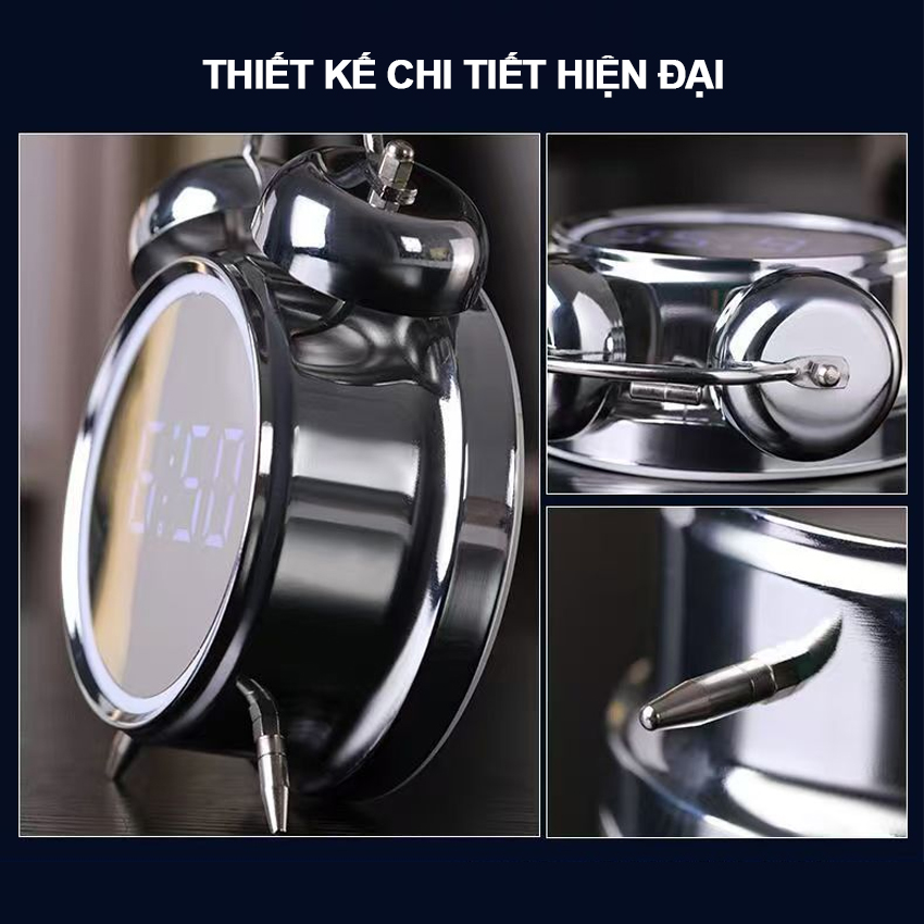 Mô tả Đồng hồ báo thức Sipanic HL88 2 chế độ báo thức màn hình led sáng chuông siêu to - 4