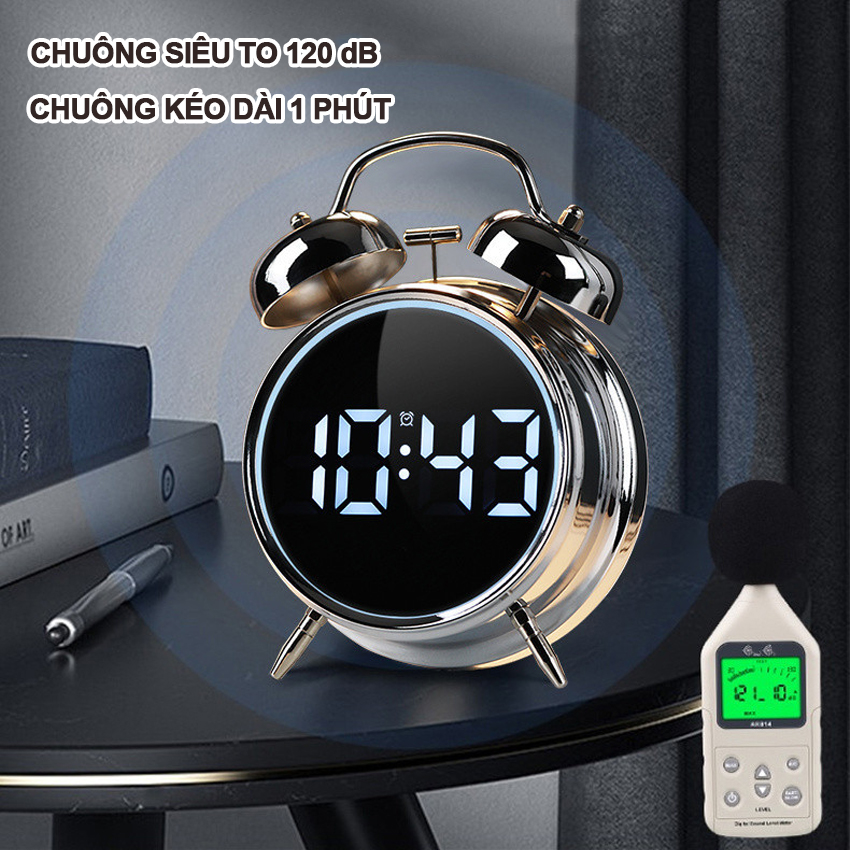 Mô tả Đồng hồ báo thức Sipanic HL88 2 chế độ báo thức màn hình led sáng chuông siêu to - 7
