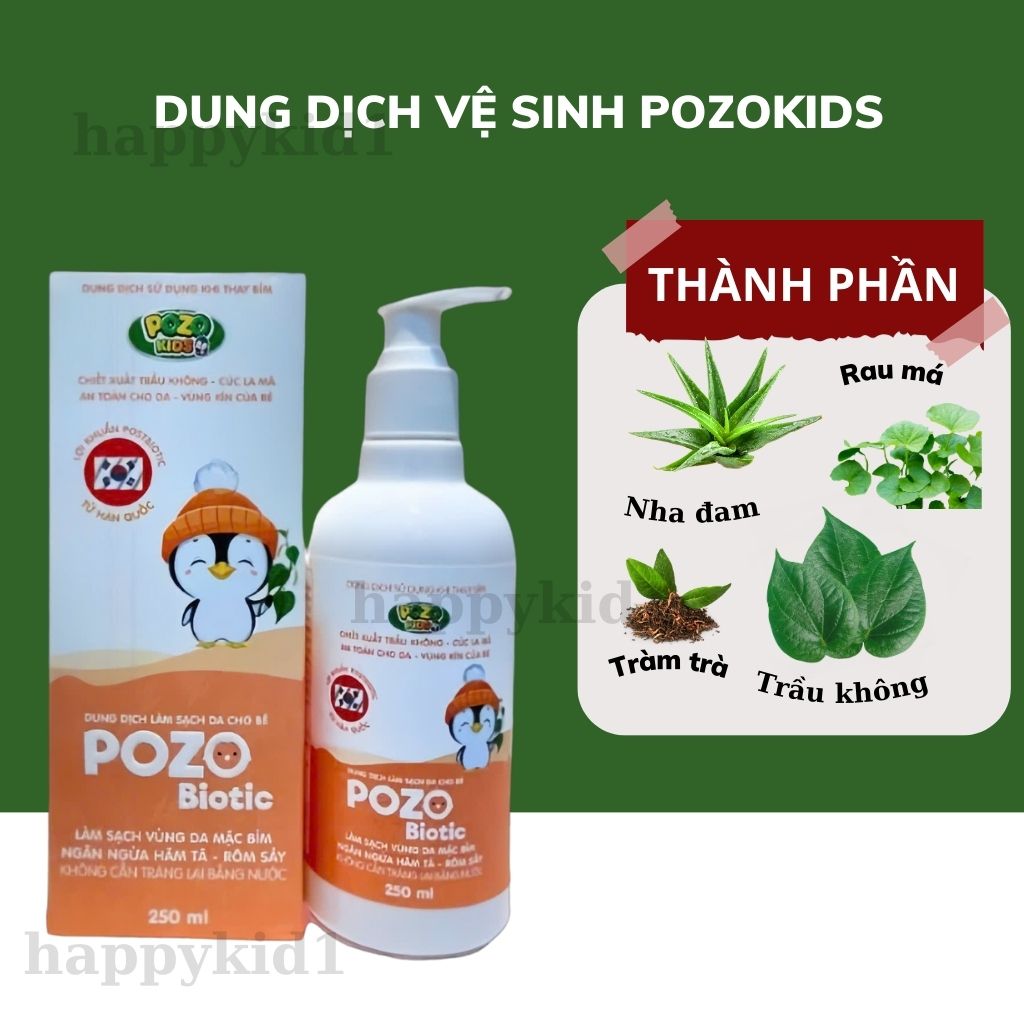 Mô tả Dung Dịch Vệ Sinh Chống Hăm Tả Pozokids Giữ Ẩm Làm Mền Nuôi Dưỡng Da Bé KHÔNG CẦN TRÁNG LẠI 250ML - 2