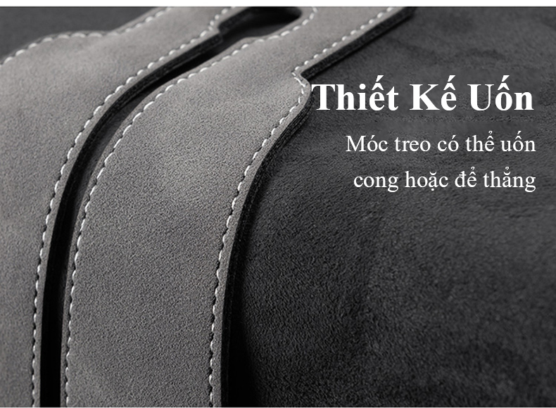 Mô tả Móc treo đồ gắn lưng ghế ô tô MYT Móc kim loại gắn sau ghế xe hơi siêu chịu lực móc đơn móc đôi bằng da lộn sang trọng - 7