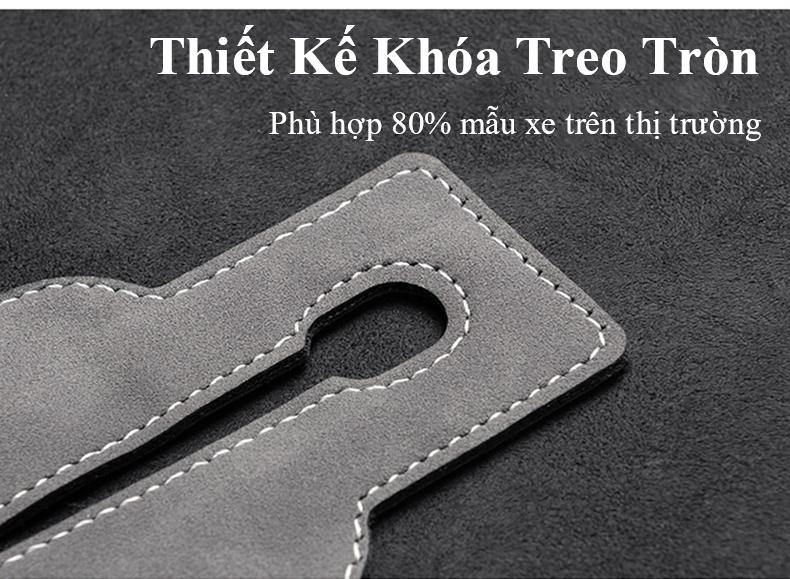 Mô tả Móc treo đồ gắn lưng ghế ô tô MYT Móc kim loại gắn sau ghế xe hơi siêu chịu lực móc đơn móc đôi bằng da lộn sang trọng - 8