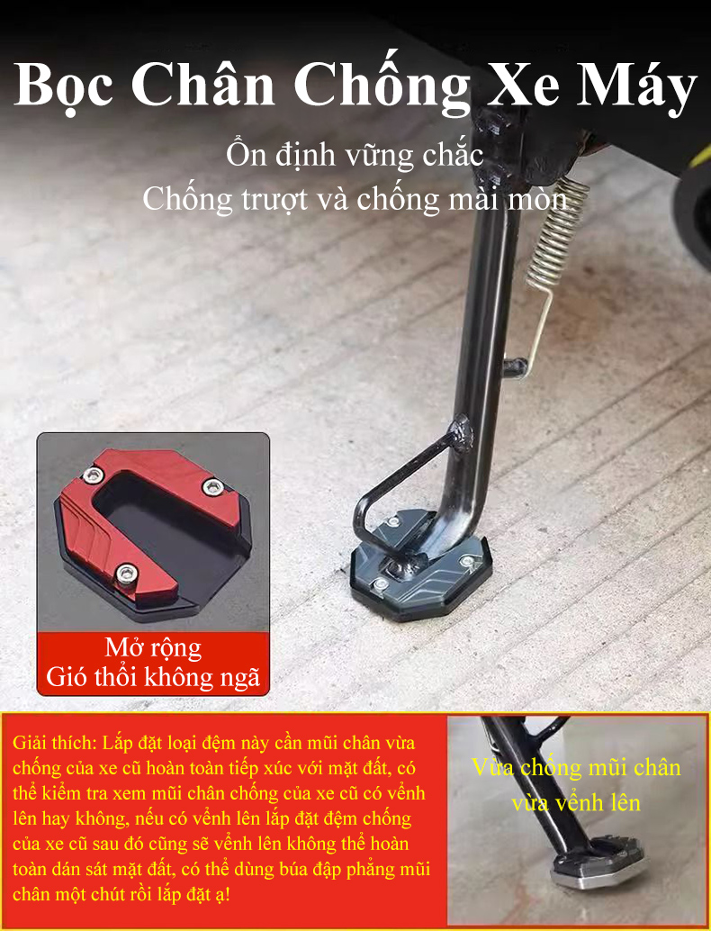 Bọc mở rộng chân chống xe máy MYT