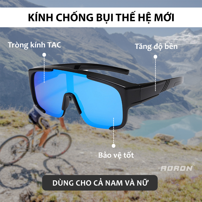 Mô tả Kính Chống Bụi Phân Cực Đi Đường Nam Nữ AORON Có Thể Đeo Ngoài Gọng Cận Chống Tia UV Gây Hại, Cản Gió Và Nước Mưa AK236 - 1