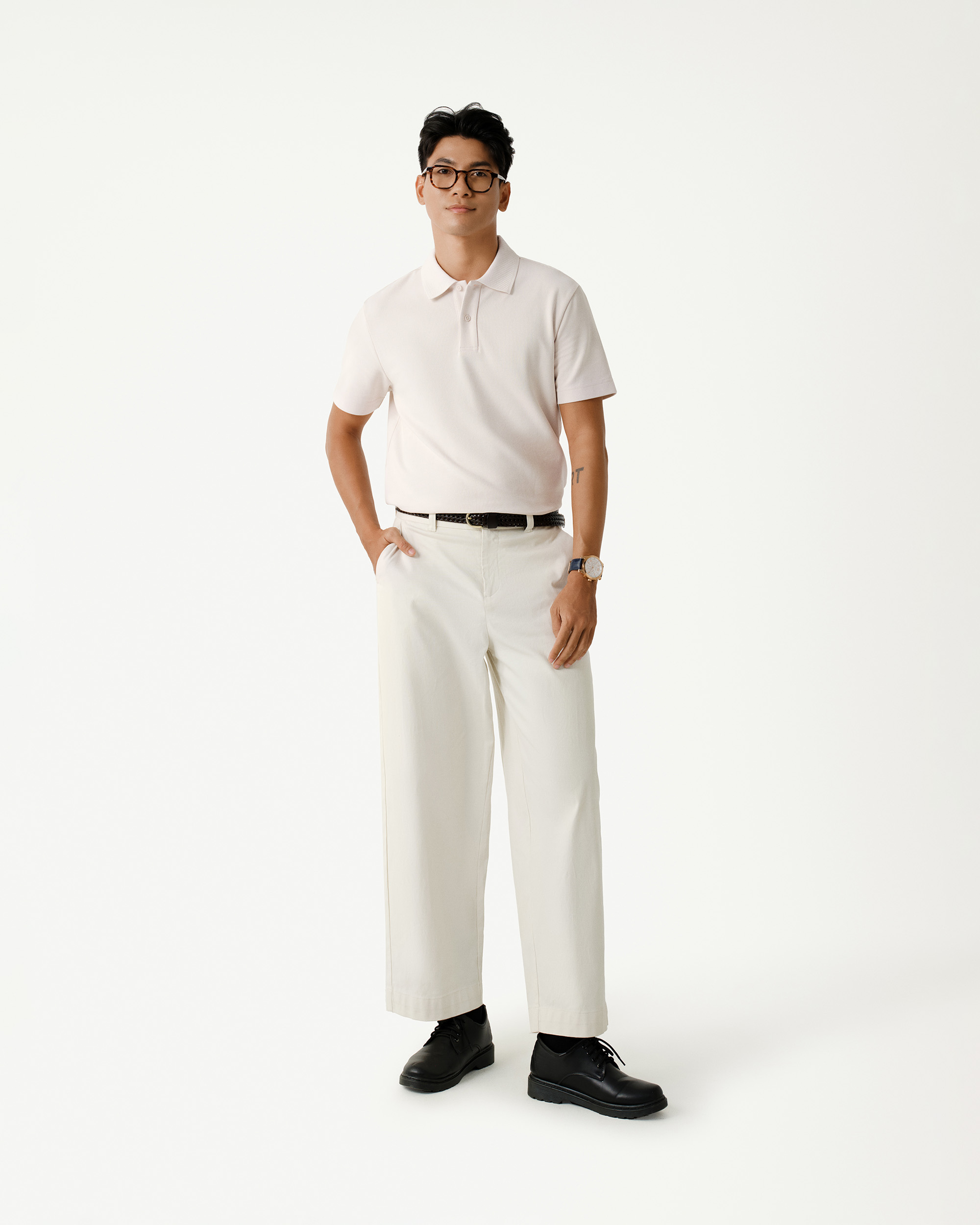 Mô tả Áo Polo Nam Tay Ngắn Vải S.Café Bo Cổ Gân Form Fitted - Routine 10S25POL028 - 1