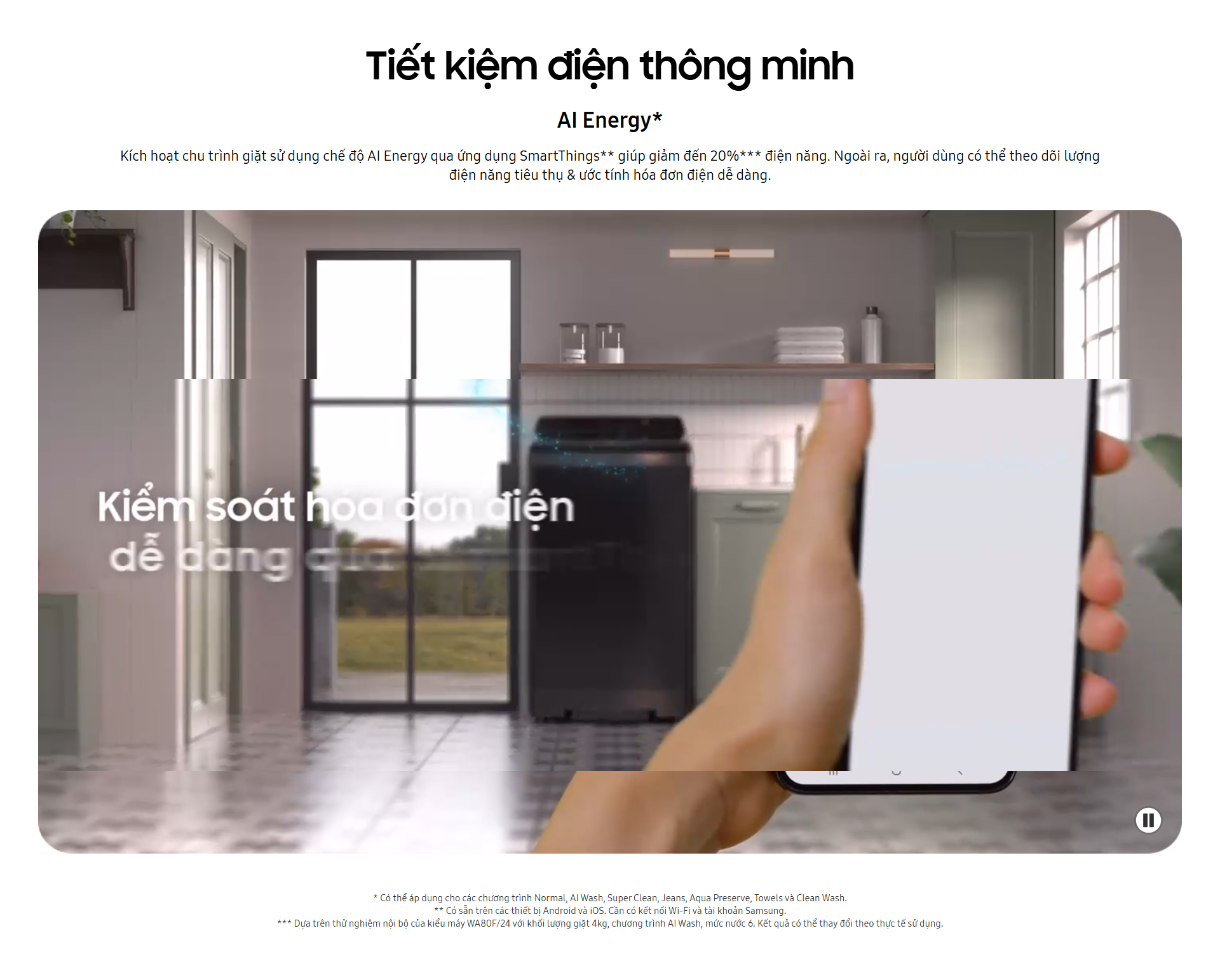 Mô tả Máy Giặt Cửa Trên SAMSUNG -Giặt AI Wash 13 kg Bespoke AI™ WA80F13S5BSV - 2