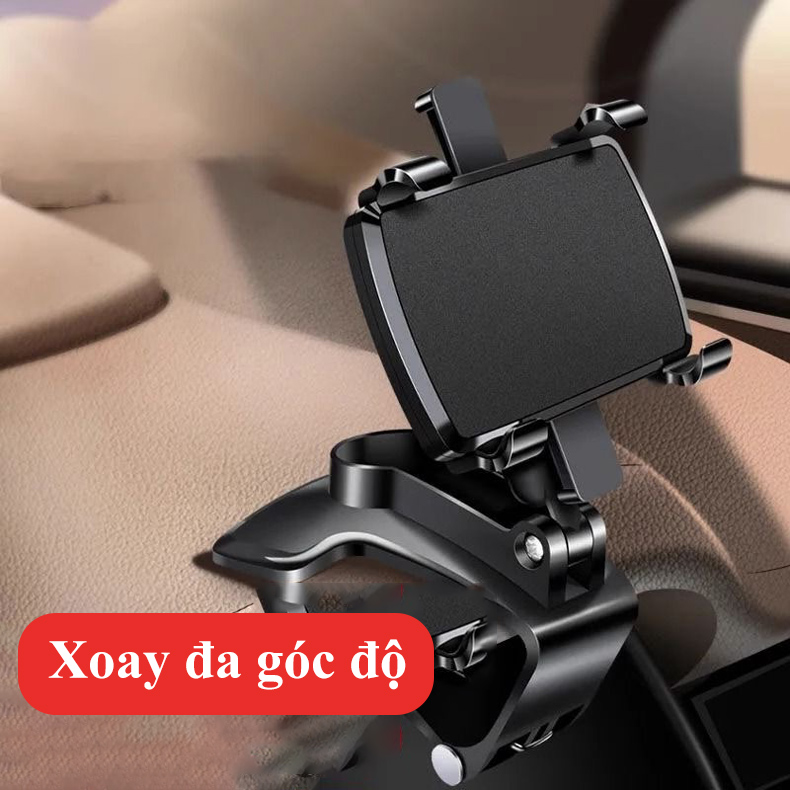 Mô tả Kẹp điện thoại xoay gắn ô tô MYT Giá đỡ điện thoại xoay 360 độ cao cấp gắn kính chiếu hậu bảng điều khiển xe hơi - 1