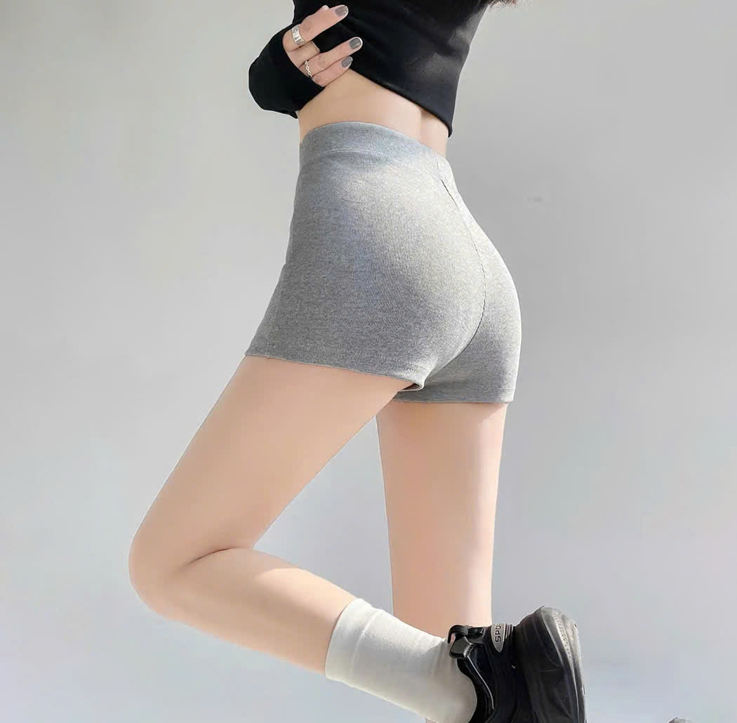 Mô tả Quần đùi nữ Orie Choobe legging ôm biker short lưng cao vải gân tăm dày dặn co giãn tốt basic QS26 - 3