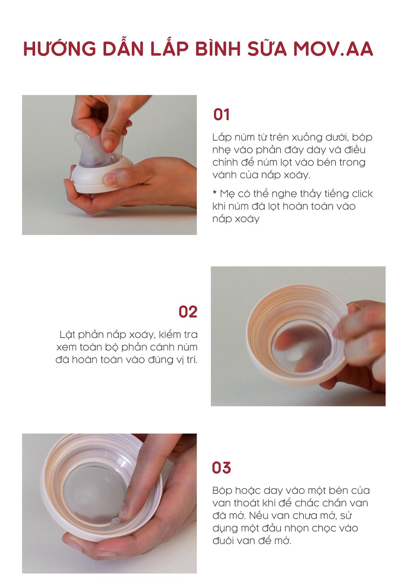 Mô tả Bình sữa Moyuum PPSU Mov.aa - 160ml - Bản trơn - 6