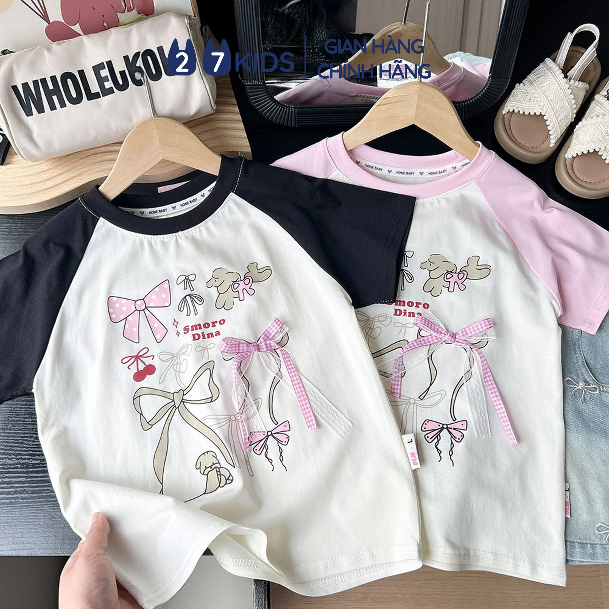 Mô tả Áo thun ngắn tay bé gái 27Kids KACADY họa tiết dễ thương cotton hè nữ cho trẻ 2-10 tuổi GSTS6 - 6
