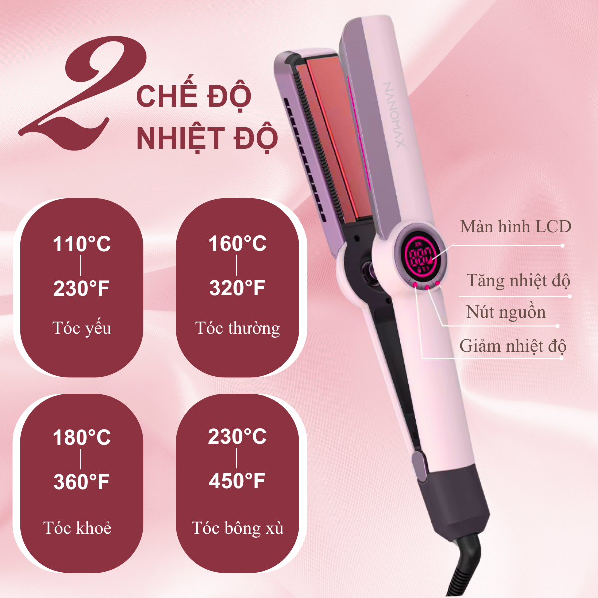 Mô tả Máy Uốn Duỗi Tóc Cao Cấp Nanomax SM-868, 3in1 Vừa Uốn Duỗi Vừa Chải Tơi Tóc, Nẹp Máy Ceramic Gắn Lược Tháo Rời - 5